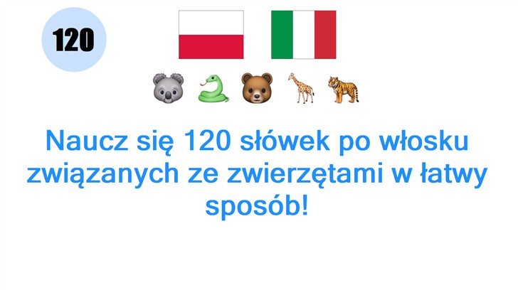 Naucz się 120 słówek po włosku związanych ze zwierzętami w łatwy sposób!